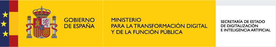 Texto en un fondo amarillo que dice "Ministerio para la Transformación de la Función Pública".